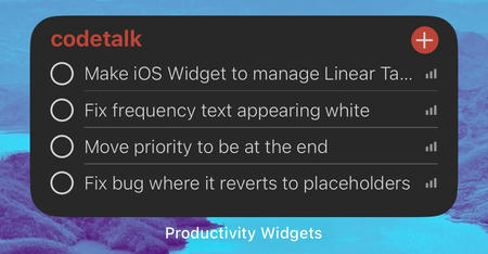 Screenshot of Capacitor an iOS Widget